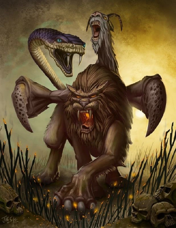 Легендарные монстры. Шелхабирон демон Лев-змея. Мифические существа древней Греции Химера. Химера монстр. Чудовища древней Греции Химера.